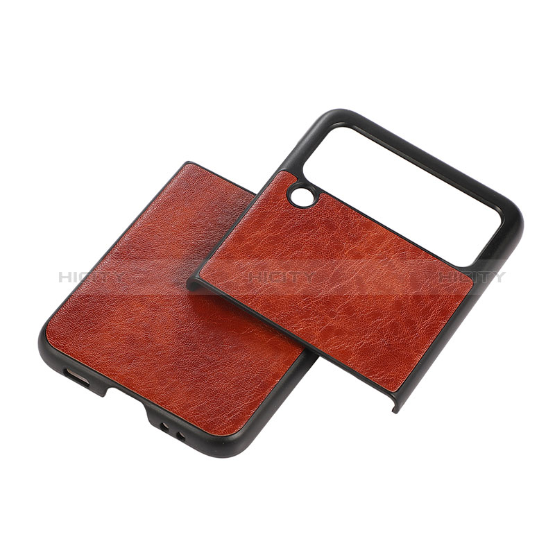 Funda Bumper Lujo Cuero y Plastico Mate Carcasa B04 para Samsung Galaxy Z Flip3 5G