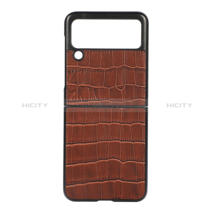 Funda Bumper Lujo Cuero y Plastico Mate Carcasa B05 para Samsung Galaxy Z Flip3 5G