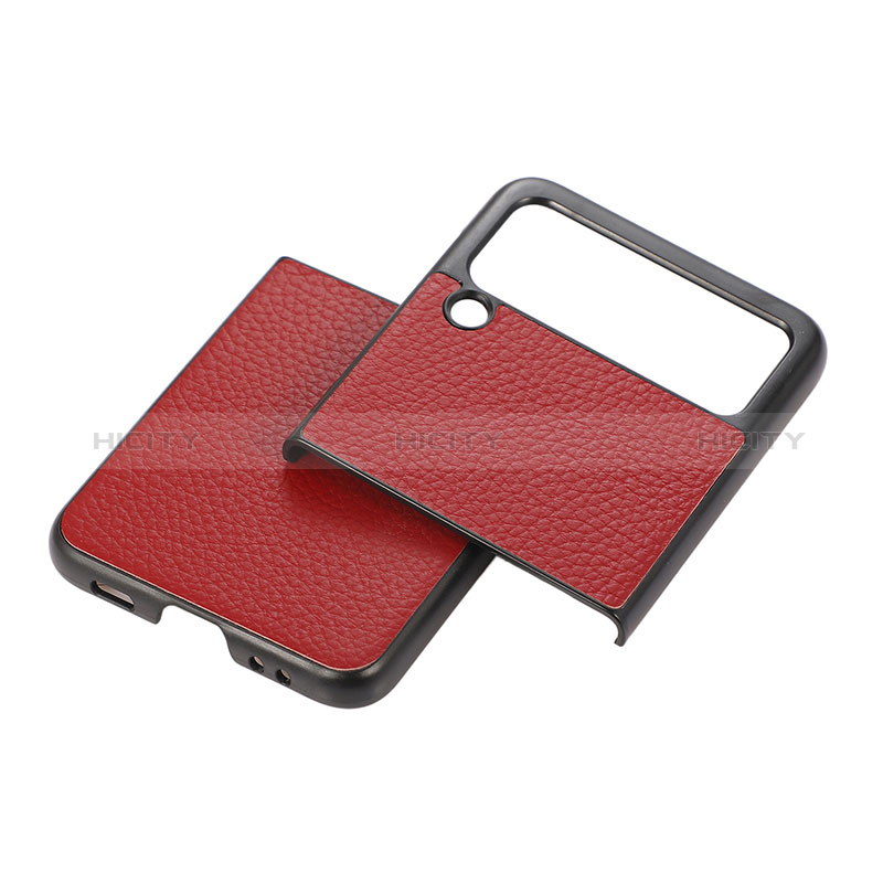 Funda Bumper Lujo Cuero y Plastico Mate Carcasa B07 para Samsung Galaxy Z Flip3 5G