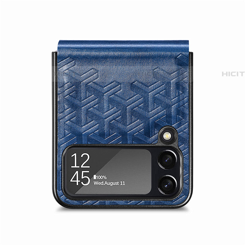 Funda Bumper Lujo Cuero y Plastico Mate Carcasa B07 para Samsung Galaxy Z Flip4 5G