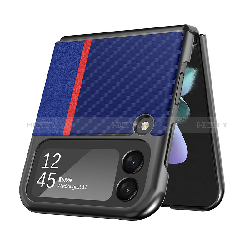 Funda Bumper Lujo Cuero y Plastico Mate Carcasa B08 para Samsung Galaxy Z Flip3 5G