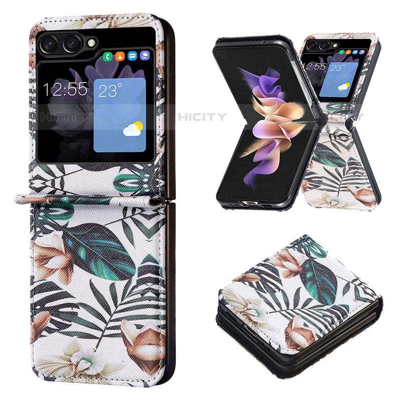 Funda Bumper Lujo Cuero y Plastico Mate Carcasa BF1 para Samsung Galaxy Z Flip5 5G