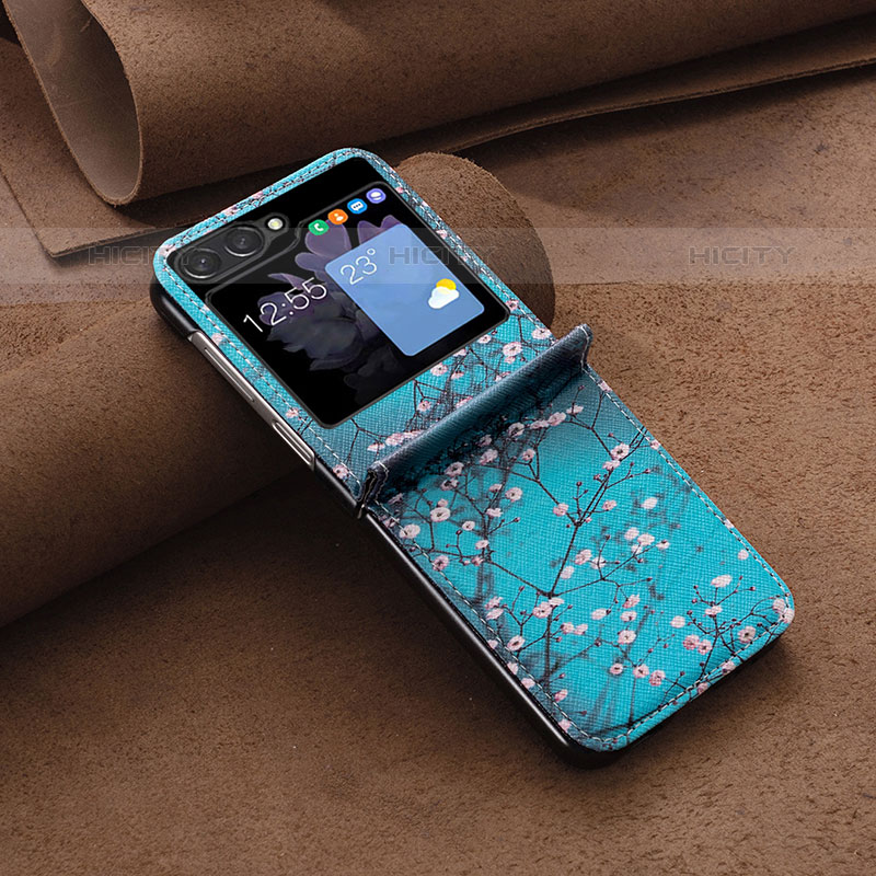Funda Bumper Lujo Cuero y Plastico Mate Carcasa BF2 para Samsung Galaxy Z Flip5 5G