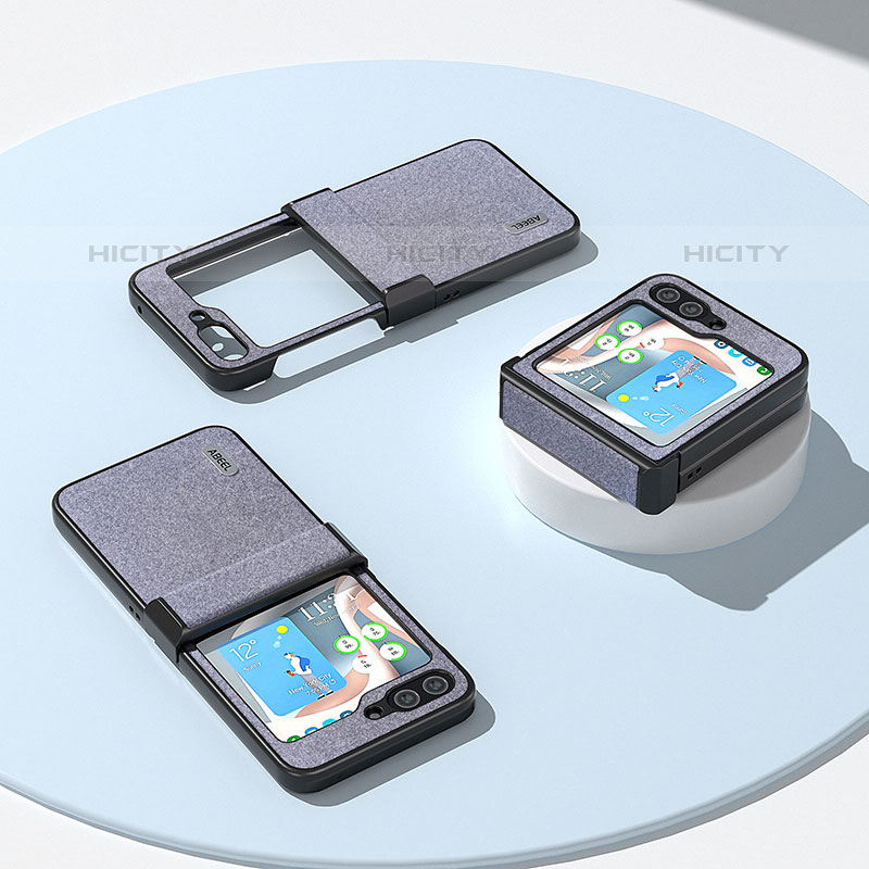 Funda Bumper Lujo Cuero y Plastico Mate Carcasa BH4 para Samsung Galaxy Z Flip5 5G