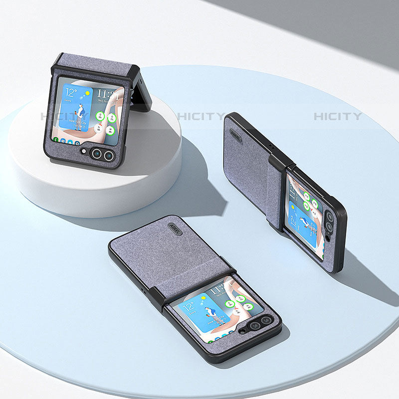 Funda Bumper Lujo Cuero y Plastico Mate Carcasa BH4 para Samsung Galaxy Z Flip5 5G