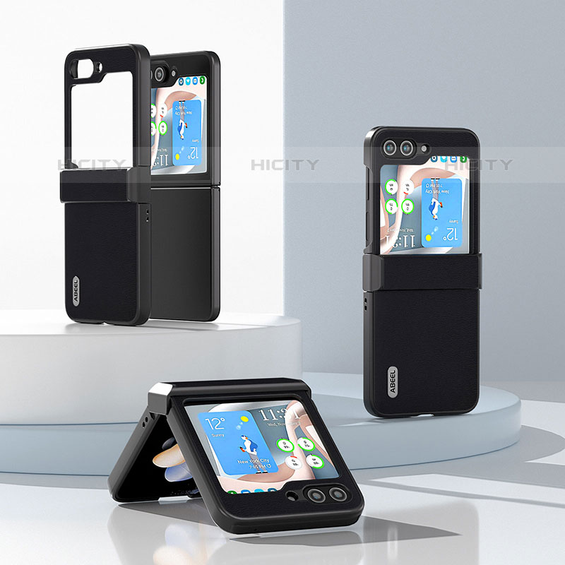 Funda Bumper Lujo Cuero y Plastico Mate Carcasa BH5 para Samsung Galaxy Z Flip5 5G