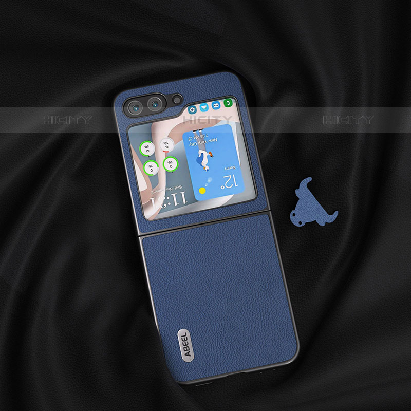 Funda Bumper Lujo Cuero y Plastico Mate Carcasa BH7 para Samsung Galaxy Z Flip5 5G