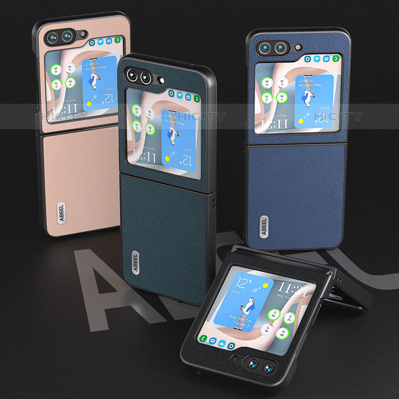 Funda Bumper Lujo Cuero y Plastico Mate Carcasa BH7 para Samsung Galaxy Z Flip5 5G