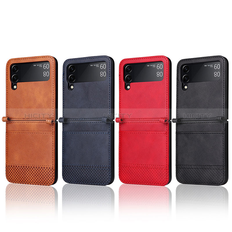Funda Bumper Lujo Cuero y Plastico Mate Carcasa BY1 para Samsung Galaxy Z Flip3 5G