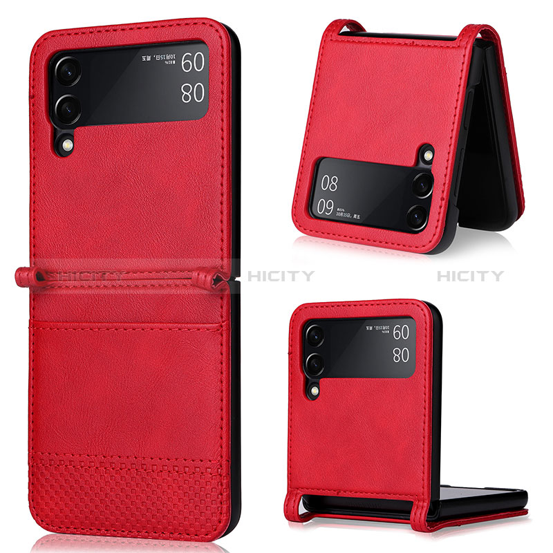 Funda Bumper Lujo Cuero y Plastico Mate Carcasa BY1 para Samsung Galaxy Z Flip3 5G