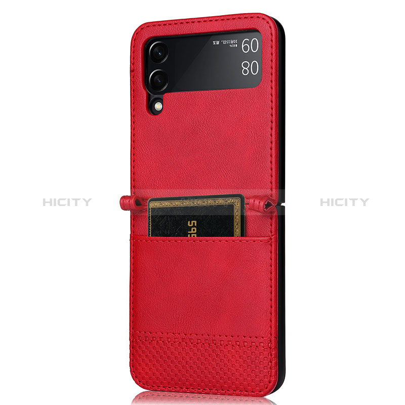 Funda Bumper Lujo Cuero y Plastico Mate Carcasa BY1 para Samsung Galaxy Z Flip3 5G