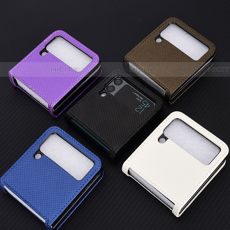 Funda Bumper Lujo Cuero y Plastico Mate Carcasa BY1 para Samsung Galaxy Z Flip4 5G