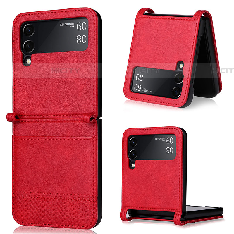 Funda Bumper Lujo Cuero y Plastico Mate Carcasa BY2 para Samsung Galaxy Z Flip4 5G