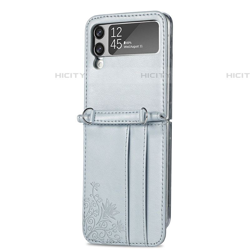 Funda Bumper Lujo Cuero y Plastico Mate Carcasa C01 para Samsung Galaxy Z Flip4 5G