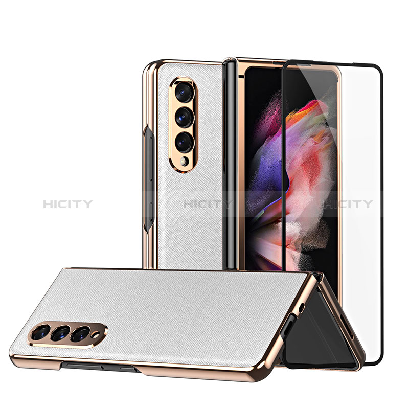 Funda Bumper Lujo Cuero y Plastico Mate Carcasa C02 para Samsung Galaxy Z Fold3 5G