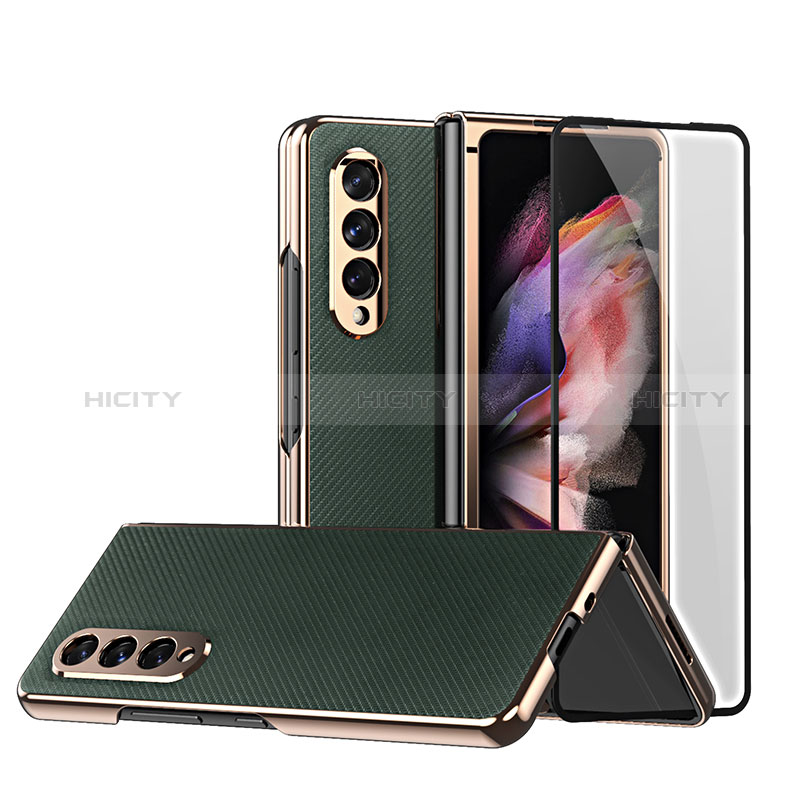 Funda Bumper Lujo Cuero y Plastico Mate Carcasa C03 para Samsung Galaxy Z Fold3 5G