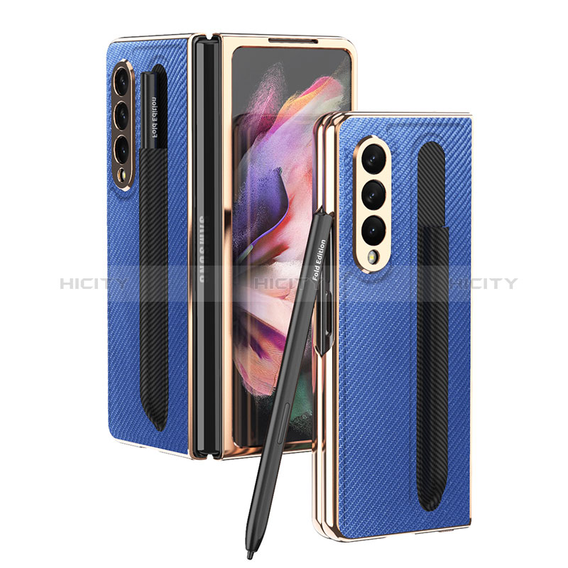 Funda Bumper Lujo Cuero y Plastico Mate Carcasa C04 para Samsung Galaxy Z Fold3 5G