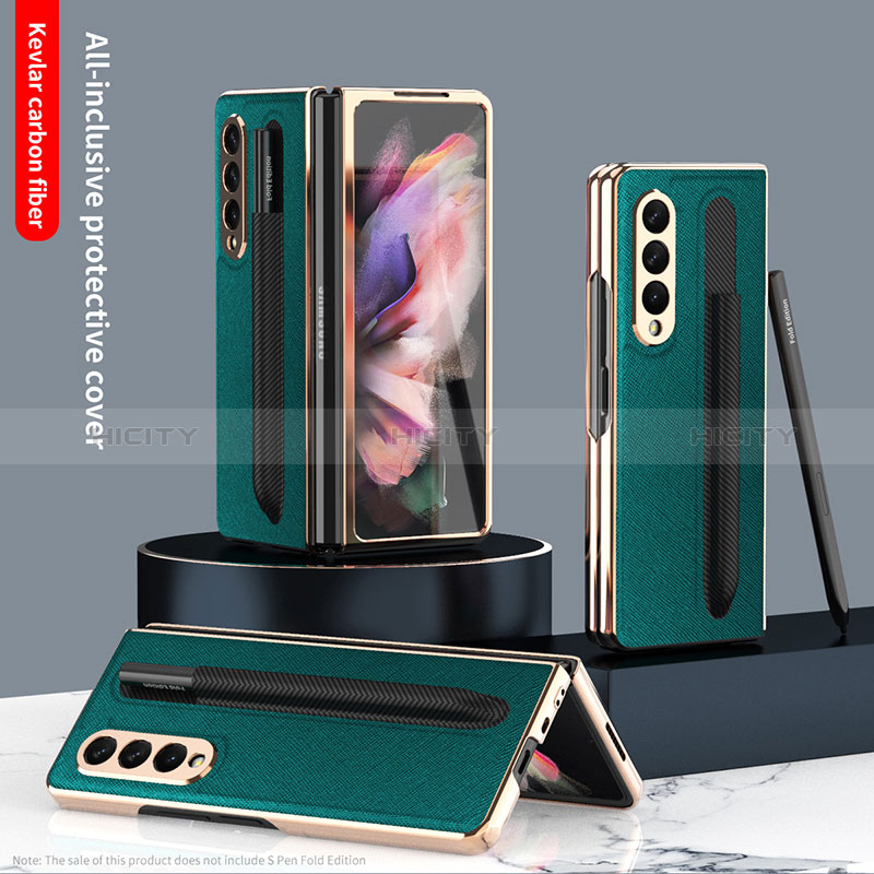 Funda Bumper Lujo Cuero y Plastico Mate Carcasa C05 para Samsung Galaxy Z Fold3 5G