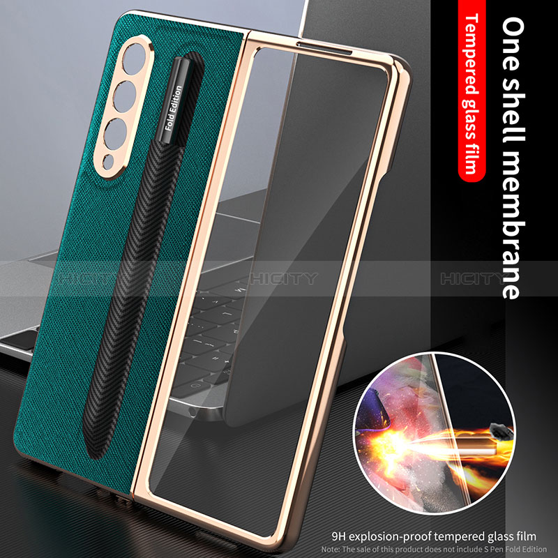 Funda Bumper Lujo Cuero y Plastico Mate Carcasa C05 para Samsung Galaxy Z Fold3 5G