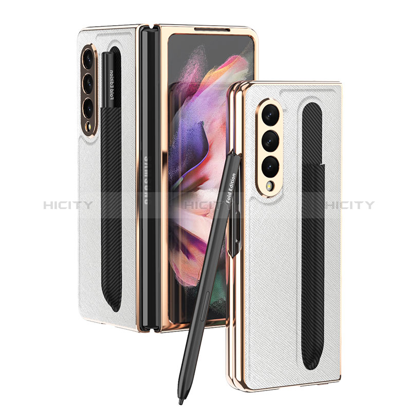 Funda Bumper Lujo Cuero y Plastico Mate Carcasa C05 para Samsung Galaxy Z Fold3 5G