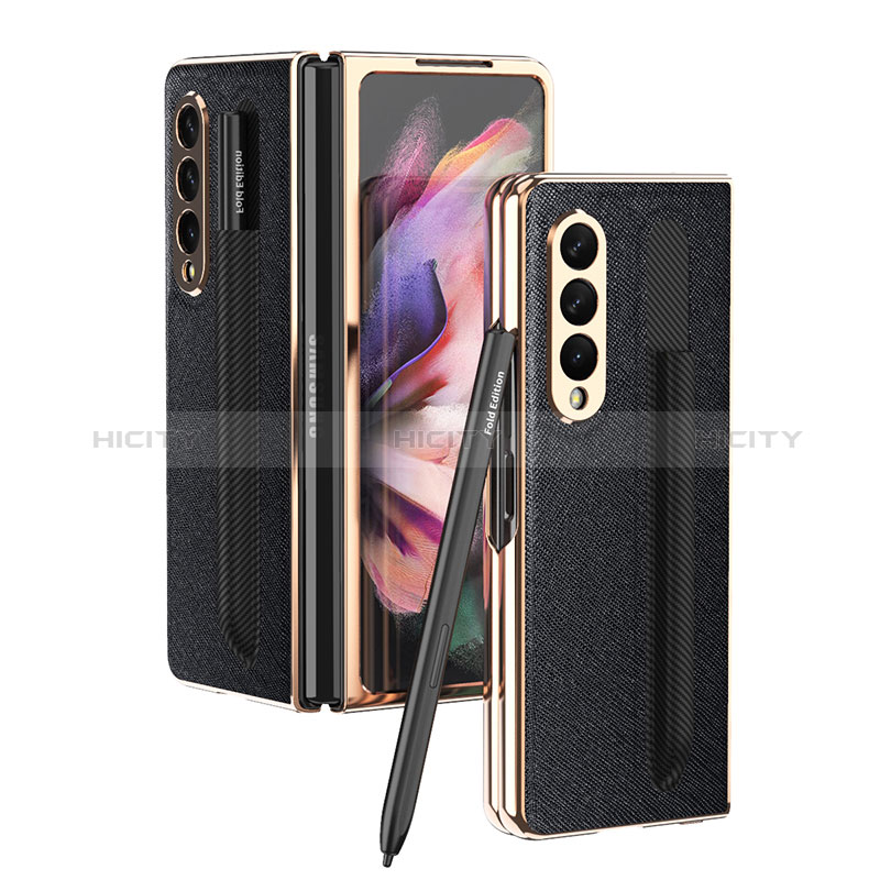 Funda Bumper Lujo Cuero y Plastico Mate Carcasa C05 para Samsung Galaxy Z Fold3 5G