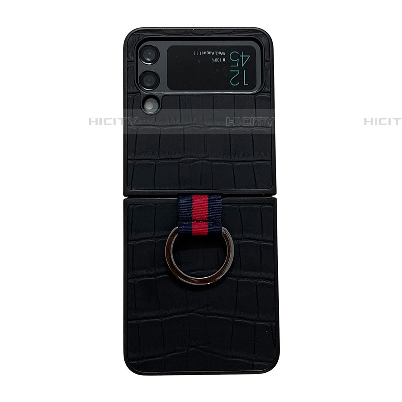 Funda Bumper Lujo Cuero y Plastico Mate Carcasa C06 para Samsung Galaxy Z Flip4 5G