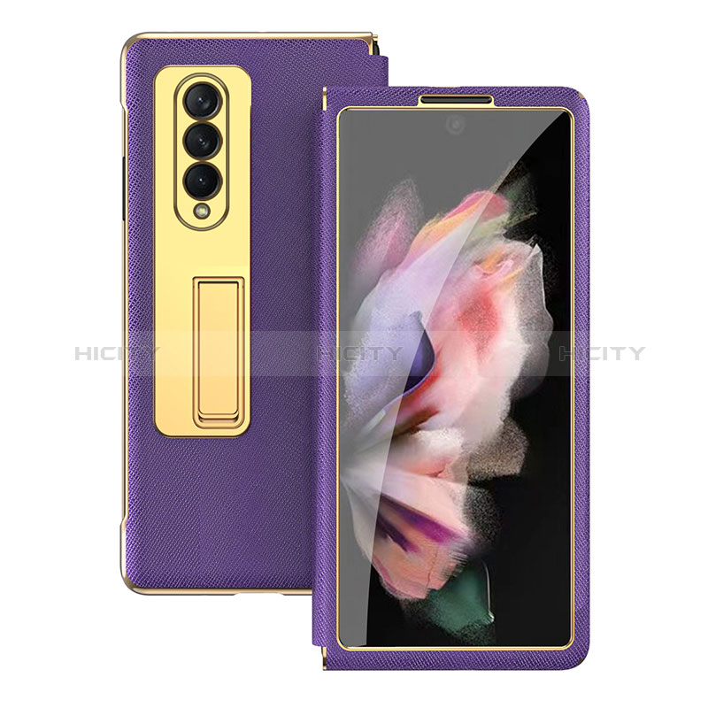 Funda Bumper Lujo Cuero y Plastico Mate Carcasa C08 para Samsung Galaxy Z Fold3 5G