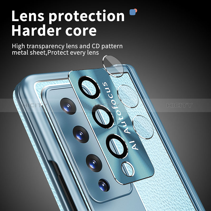 Funda Bumper Lujo Cuero y Plastico Mate Carcasa C09 para Samsung Galaxy Z Fold3 5G