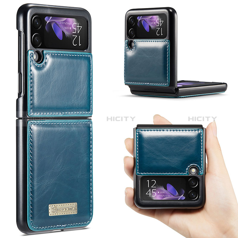 Funda Bumper Lujo Cuero y Plastico Mate Carcasa CS1 para Samsung Galaxy Z Flip3 5G