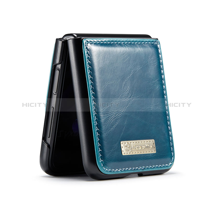 Funda Bumper Lujo Cuero y Plastico Mate Carcasa CS1 para Samsung Galaxy Z Flip3 5G