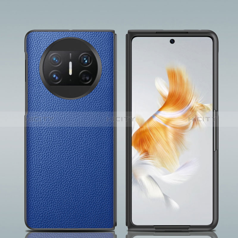 Funda Bumper Lujo Cuero y Plastico Mate Carcasa GS2 para Huawei Mate X5 Azul