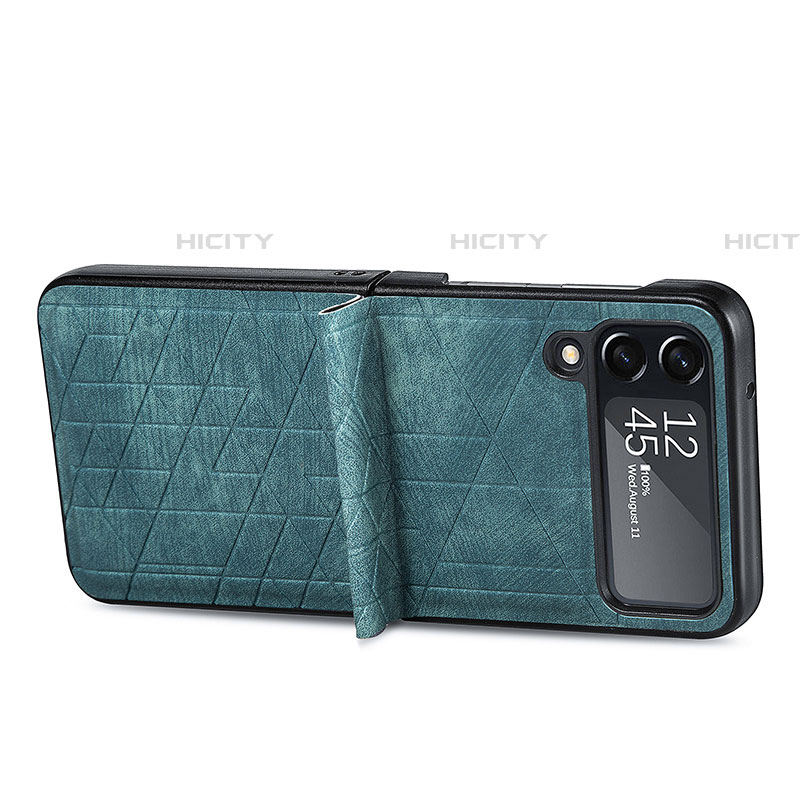 Funda Bumper Lujo Cuero y Plastico Mate Carcasa H01 para Samsung Galaxy Z Flip4 5G