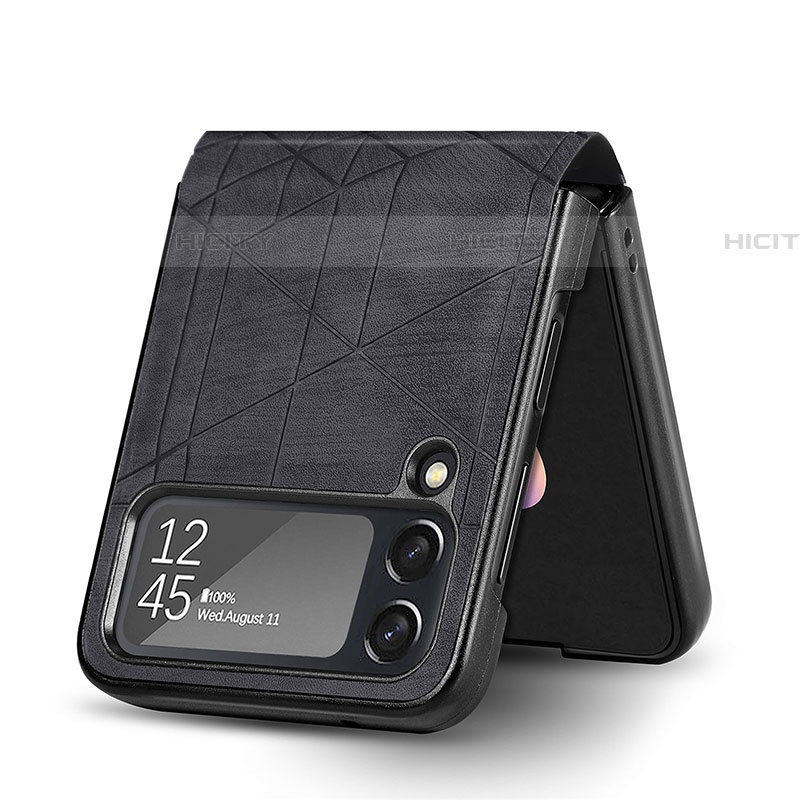 Funda Bumper Lujo Cuero y Plastico Mate Carcasa H01 para Samsung Galaxy Z Flip4 5G