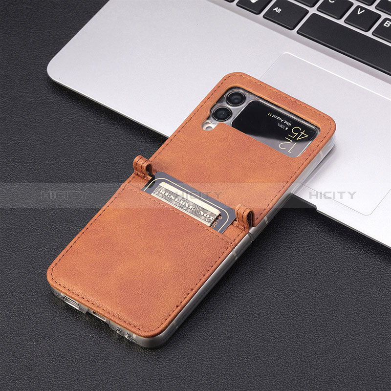 Funda Bumper Lujo Cuero y Plastico Mate Carcasa H02 para Samsung Galaxy Z Flip3 5G