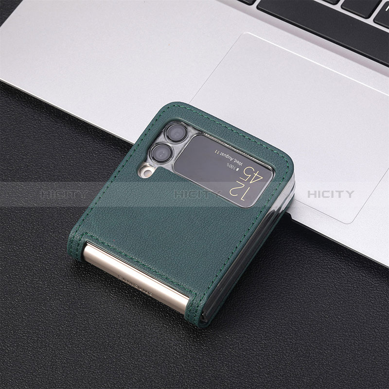 Funda Bumper Lujo Cuero y Plastico Mate Carcasa H02 para Samsung Galaxy Z Flip3 5G