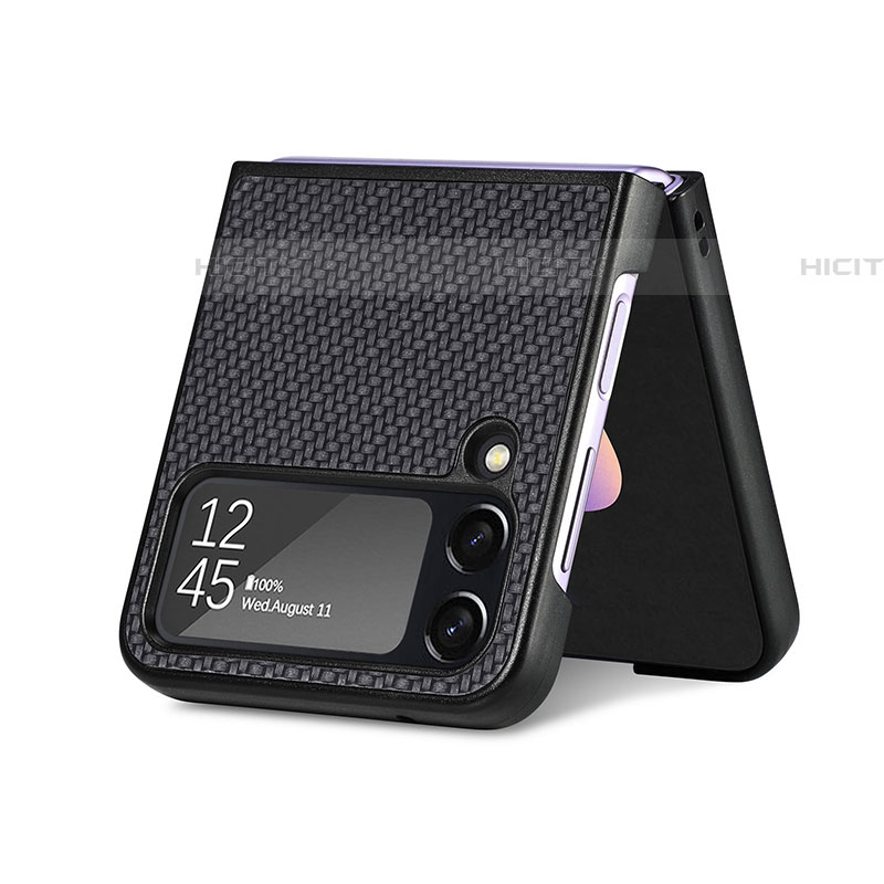Funda Bumper Lujo Cuero y Plastico Mate Carcasa H02 para Samsung Galaxy Z Flip4 5G