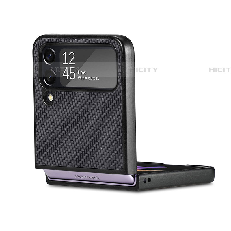 Funda Bumper Lujo Cuero y Plastico Mate Carcasa H02 para Samsung Galaxy Z Flip4 5G