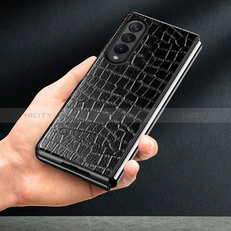 Funda Bumper Lujo Cuero y Plastico Mate Carcasa H03 para Samsung Galaxy Z Fold3 5G