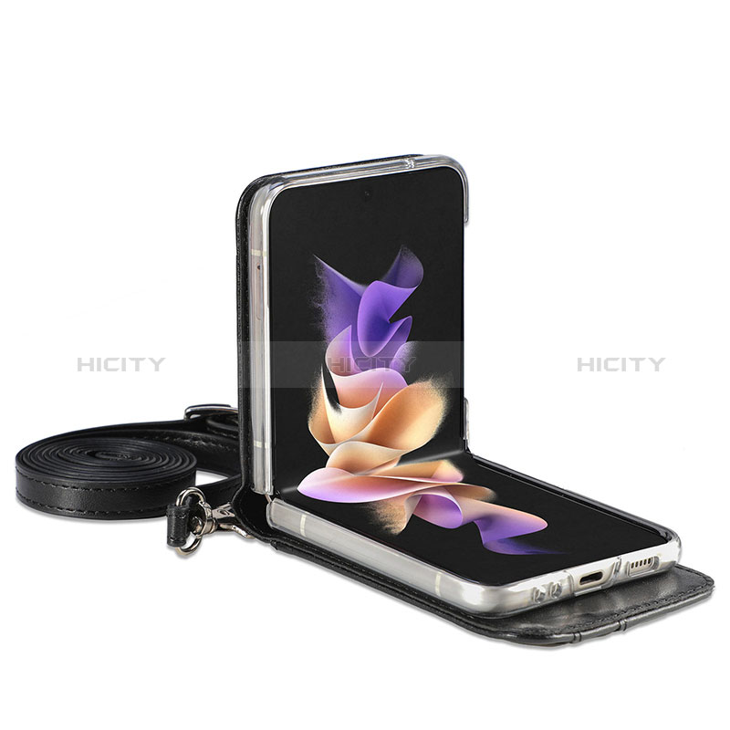 Funda Bumper Lujo Cuero y Plastico Mate Carcasa H04 para Samsung Galaxy Z Flip3 5G