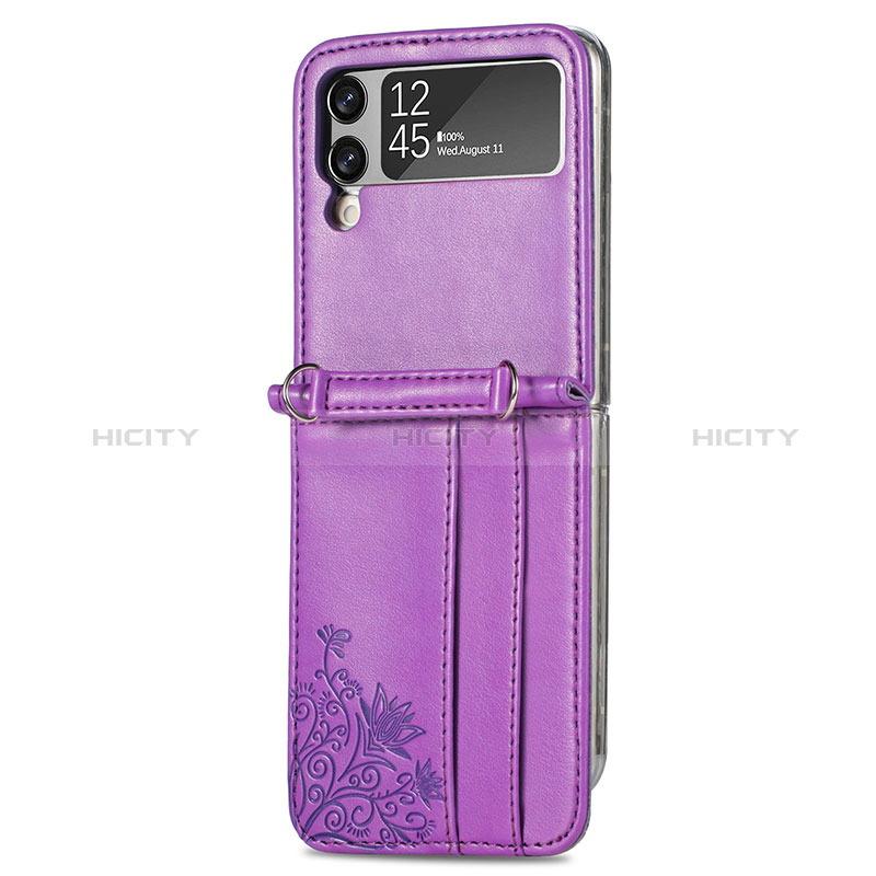 Funda Bumper Lujo Cuero y Plastico Mate Carcasa H04 para Samsung Galaxy Z Flip3 5G