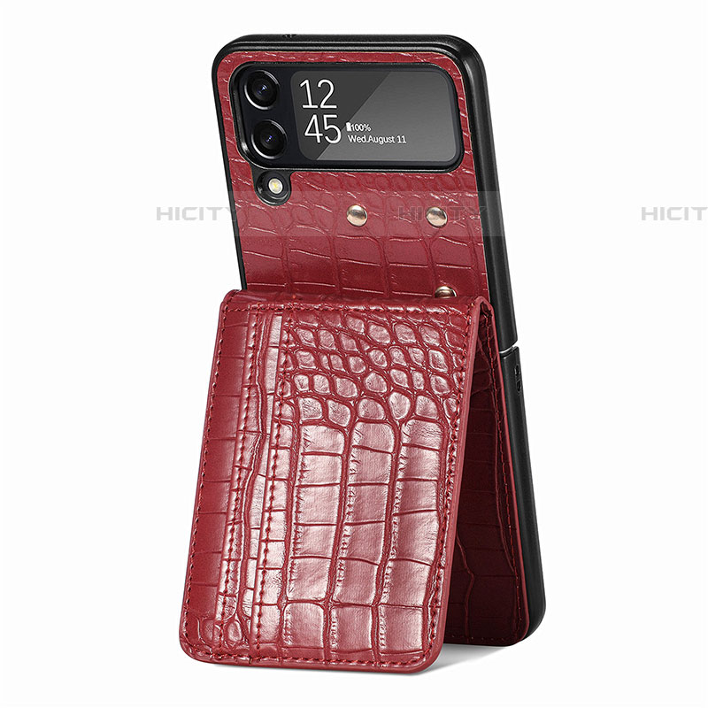 Funda Bumper Lujo Cuero y Plastico Mate Carcasa H04 para Samsung Galaxy Z Flip4 5G