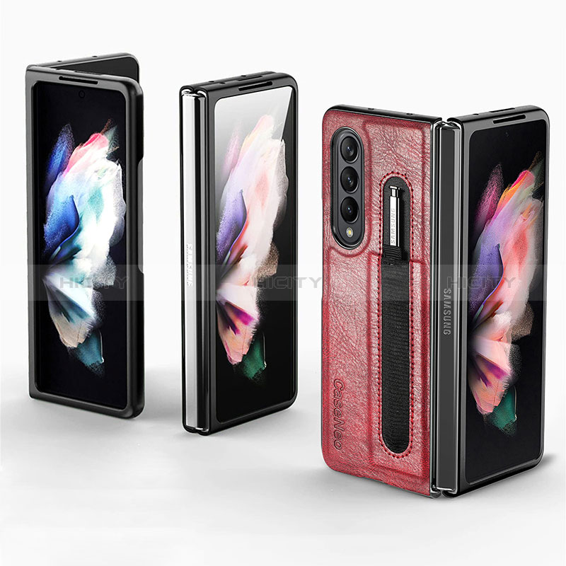 Funda Bumper Lujo Cuero y Plastico Mate Carcasa H04 para Samsung Galaxy Z Fold3 5G