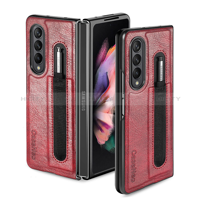 Funda Bumper Lujo Cuero y Plastico Mate Carcasa H04 para Samsung Galaxy Z Fold3 5G