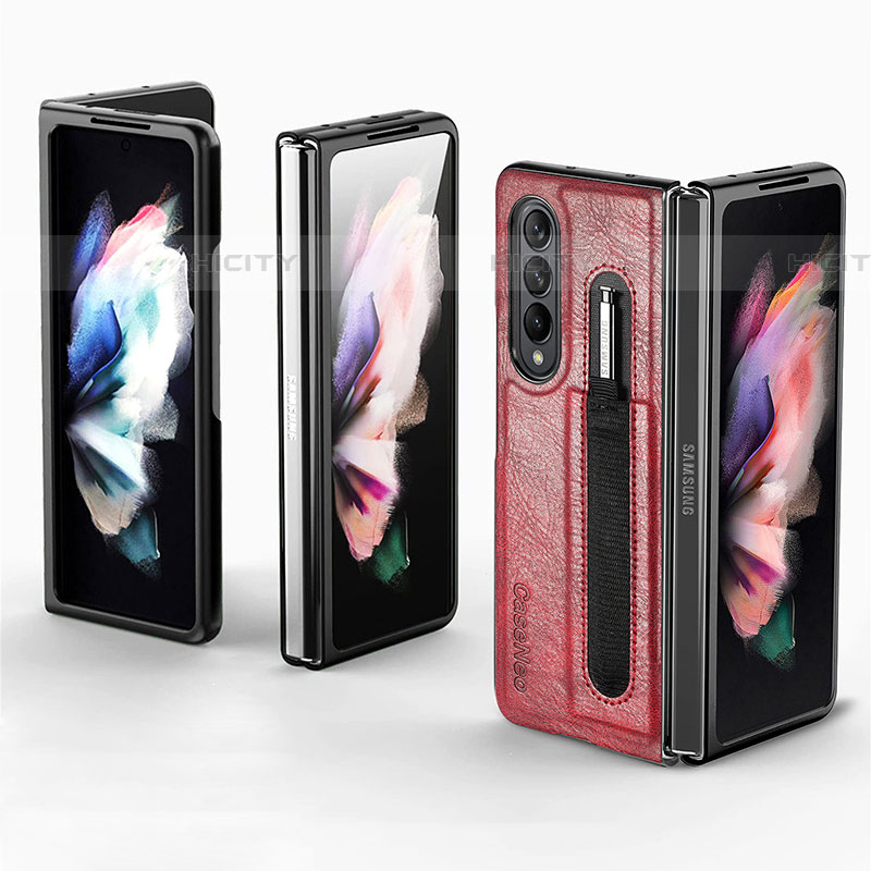 Funda Bumper Lujo Cuero y Plastico Mate Carcasa H04 para Samsung Galaxy Z Fold4 5G