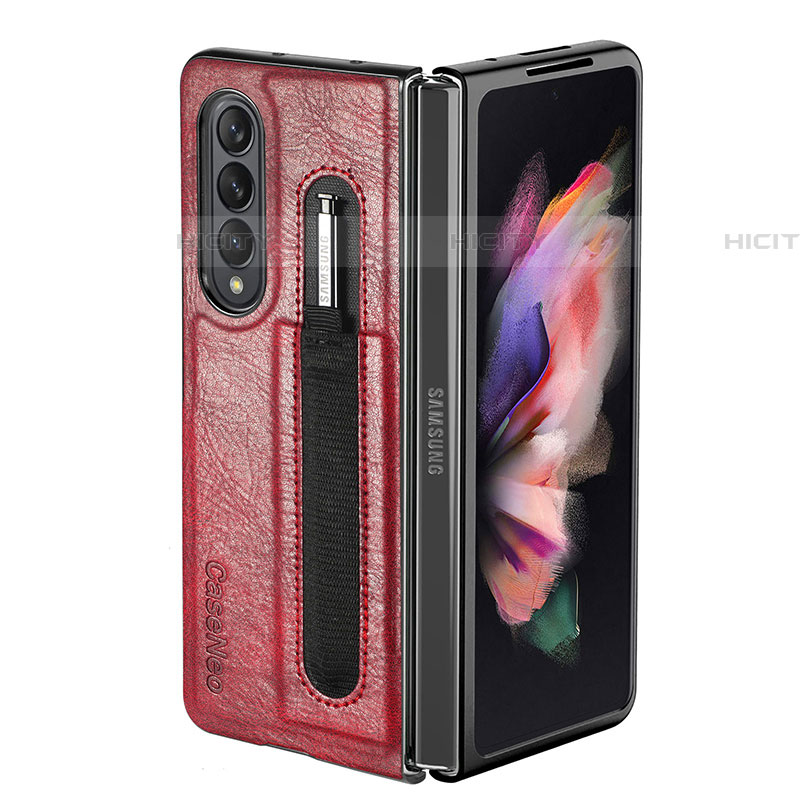 Funda Bumper Lujo Cuero y Plastico Mate Carcasa H04 para Samsung Galaxy Z Fold4 5G