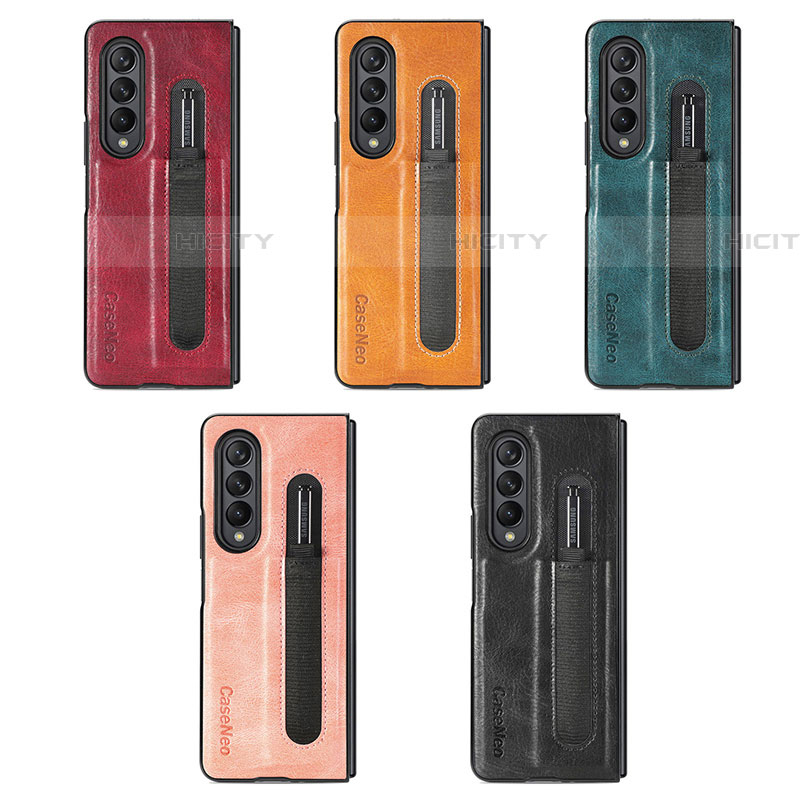 Funda Bumper Lujo Cuero y Plastico Mate Carcasa H04 para Samsung Galaxy Z Fold4 5G