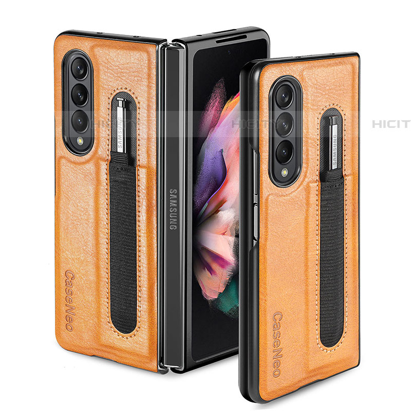 Funda Bumper Lujo Cuero y Plastico Mate Carcasa H04 para Samsung Galaxy Z Fold4 5G