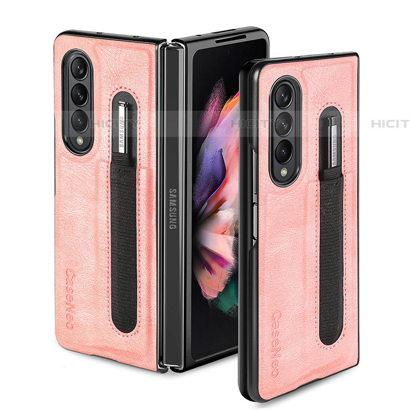 Funda Bumper Lujo Cuero y Plastico Mate Carcasa H04 para Samsung Galaxy Z Fold4 5G