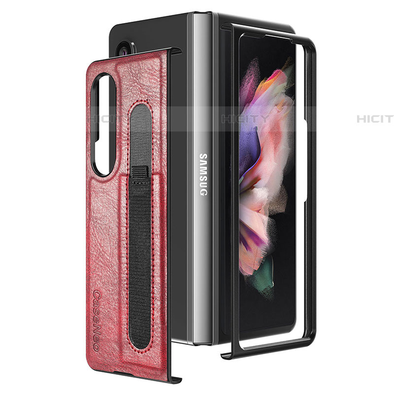 Funda Bumper Lujo Cuero y Plastico Mate Carcasa H04 para Samsung Galaxy Z Fold4 5G