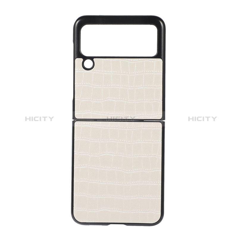 Funda Bumper Lujo Cuero y Plastico Mate Carcasa H06 para Samsung Galaxy Z Flip3 5G